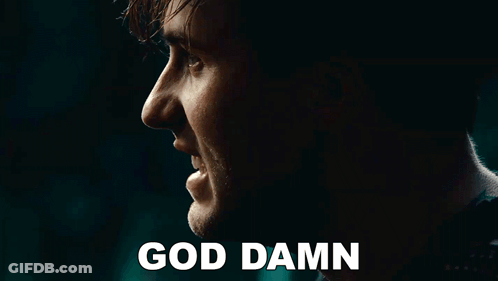 Close Up Man's Face Saying God Damn GIF