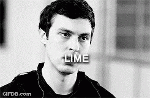 Close Up Man's Face Saying Lime GIF