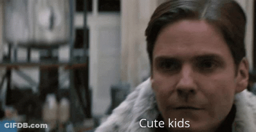 Close Up Man's Face With Cute Kids GIF