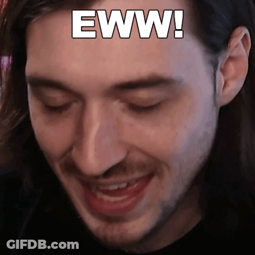 Close Up Man's Face With Eww GIF
