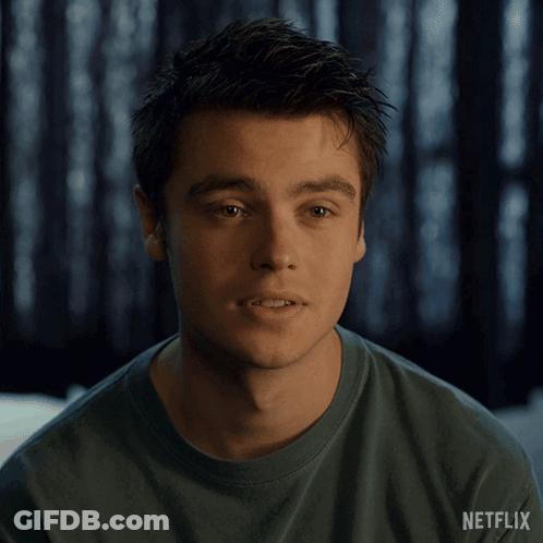 Close Up Man's Face With Netflix Logo GIF