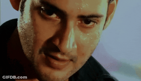 Close Up Man's Face With Water Drops GIF