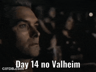 Close Up Man Saying Day 14 No Valheim GIF