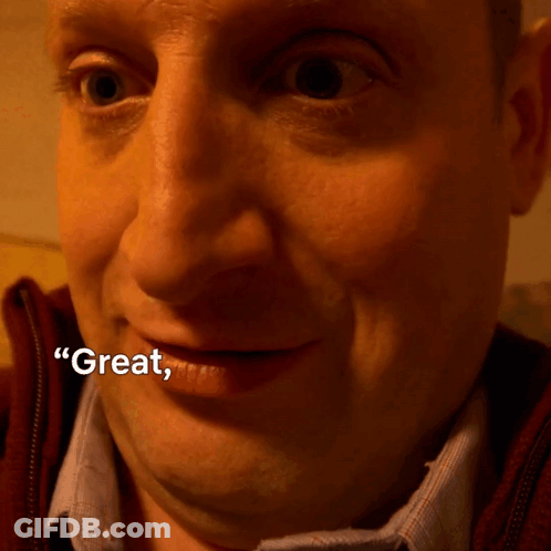 Close Up Man Saying Great I Don't Have To Go To Work Tomorrow GIF