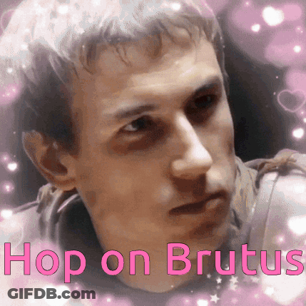 Close Up Man Saying Hop On Brutus GIF