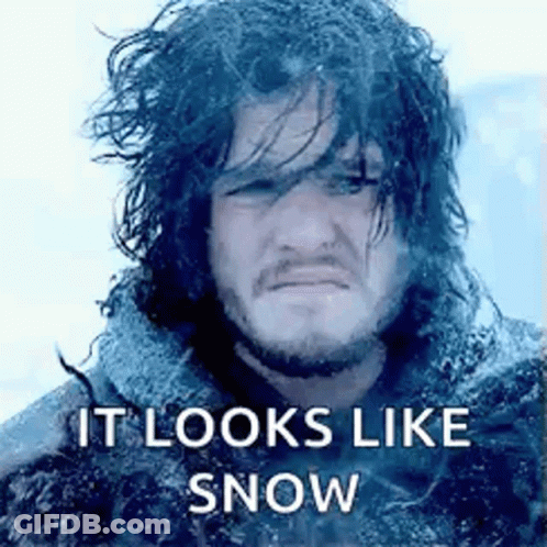 Close Up Man Saying It Looks Like Snow GIF