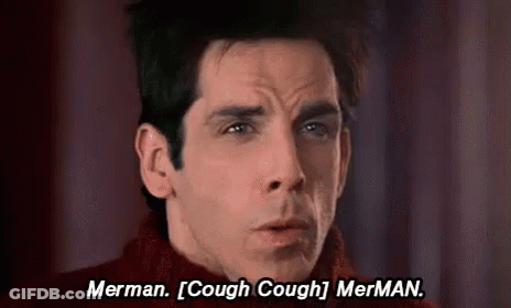 Close Up Man Saying Merman Cough Cough Merman GIF