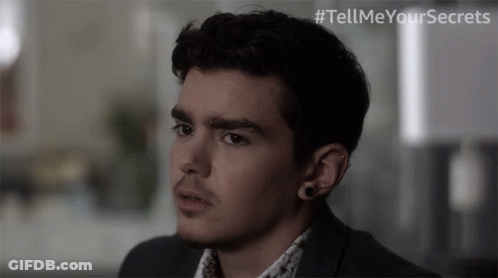 Close Up Man Saying Tell Me Your Secrets GIF