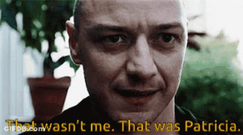 Close Up Man Saying That Wasn't Me That Was Patricia GIF