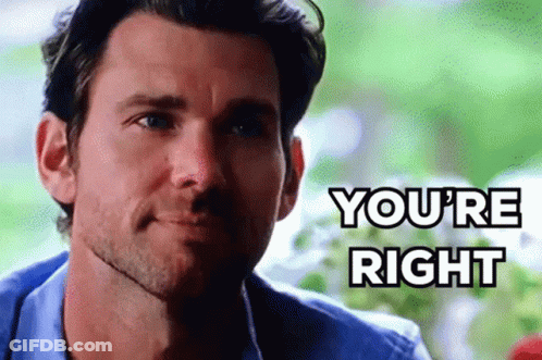 Close Up Man Saying You're Right GIF