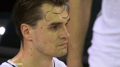 Close Up Man Sweating On Forehead GIF