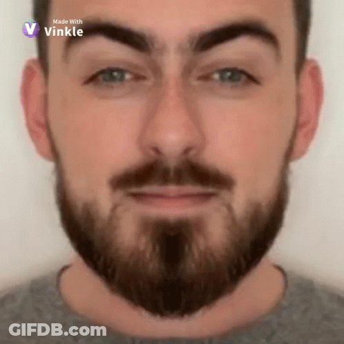 Close Up Man With Beard Made With Vinkle GIF