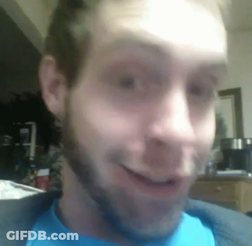 Close Up Man With Beard Wearing Blue Shirt GIF