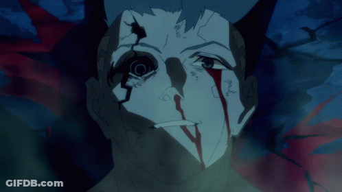 Close Up Man With Blood Coming Out Of Eyes GIF