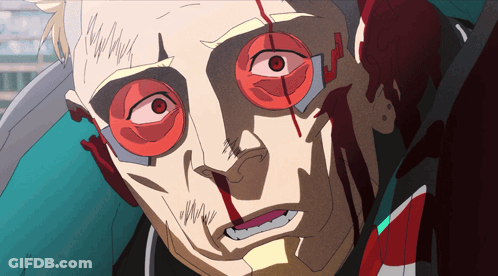 Close Up Man With Blood Coming Out Of Eyes GIF