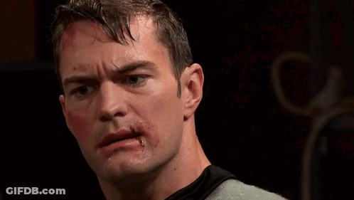 Close Up Man With Blood Coming Out Of Mouth GIF