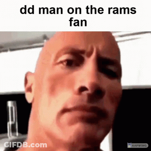 Close Up Man With Dd Man On The Rams Fan GIF