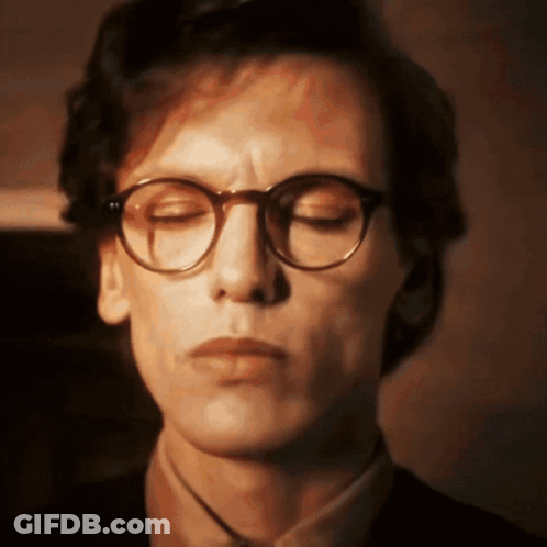 Close Up Man With Glasses Eyes Closed GIF