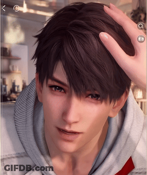 Close Up Man With Hand On Hair GIF