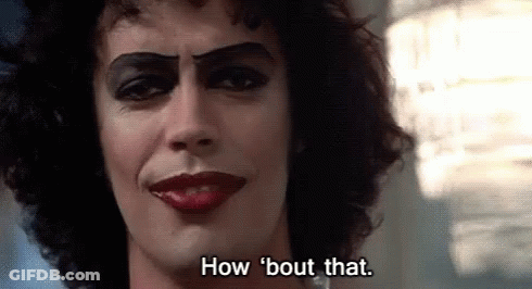 Close Up Man With Makeup Saying How Bout That GIF