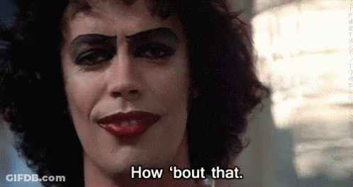 Close Up Man With Makeup Saying How Bout That GIF