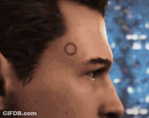 Close Up Man With Small Circle On Forehead GIF