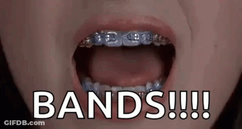 Close Up Mouth With Braces Saying Bands GIF