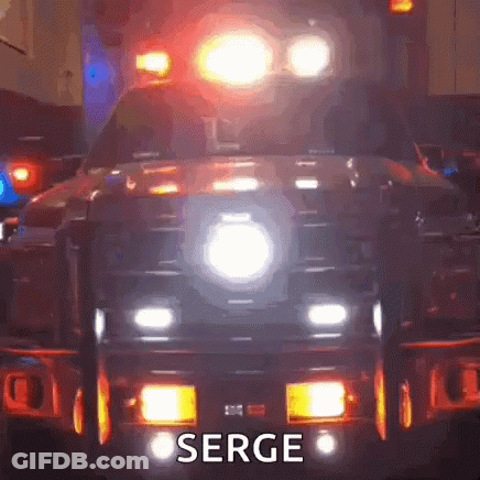 Close Up Of Ambulance With Serge On Front GIF