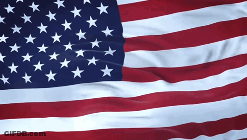 Close Up Of American Flag With Stars GIF