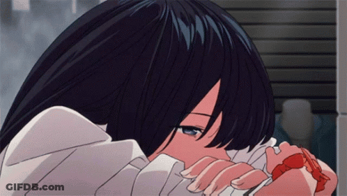 Close Up Of Anime Girl With Black Hair GIF