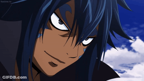 Close Up Of Anime TV Logo On Face GIF