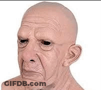 Close Up Of Bald Man With Mask GIF