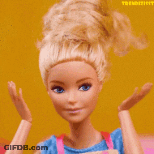 Close Up Of Barbie Doll Face With Trendizisit GIF
