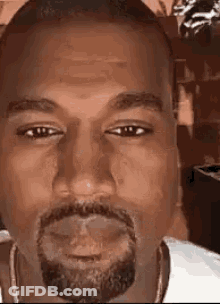 Close Up Of Bearded Man In White Shirt GIF