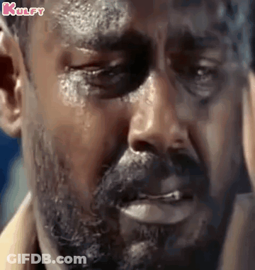 Close Up Of Bearded Man With Tear Running Down Cheek GIF
