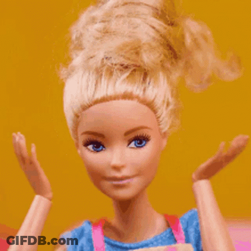 Close Up Of Blonde Barbie Doll GIF
