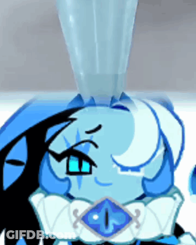 Close Up Of Blue And White Cartoon Character GIF