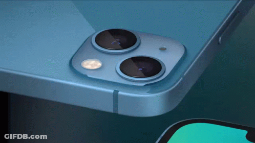 Close-Up Of Blue IPhone Back GIF