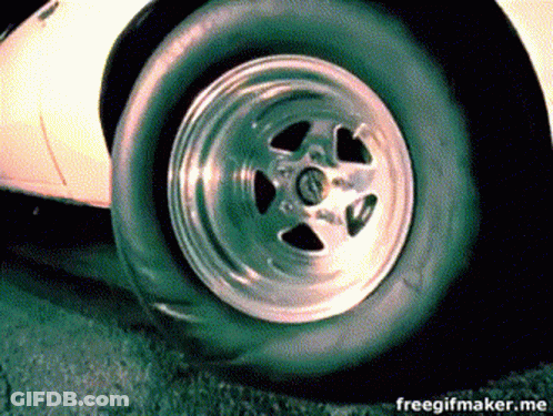 Close Up Of Car Wheel With Freegifmaker.me URL GIF
