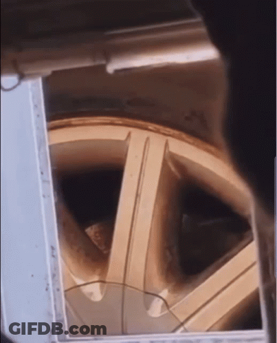 Close Up Of Car Wheel With Lines GIF