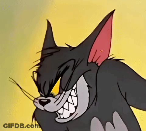 Close Up Of Cartoon Cat With Yellow Eyes GIF