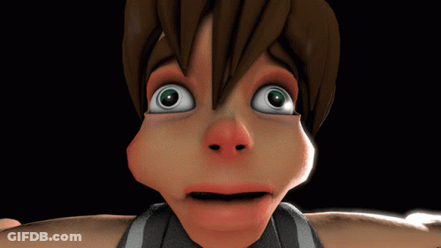 Close Up Of Cartoon Character Face GIF