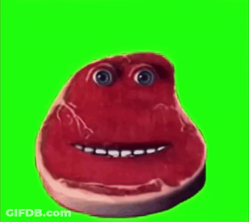 Close Up Of Cartoon Character Face On Green Background GIF