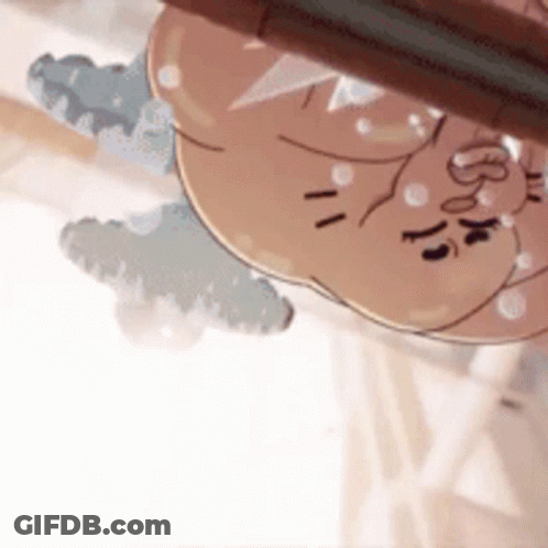 Close Up Of Cartoon Character Face With Cloud GIF