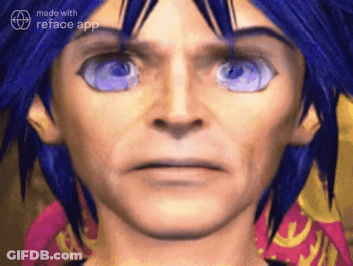 Close Up Of Cartoon Character Made With Reface App GIF