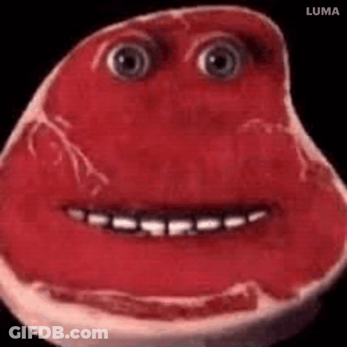 Close Up Of Cartoon Character With Big Mouth And Teeth GIF