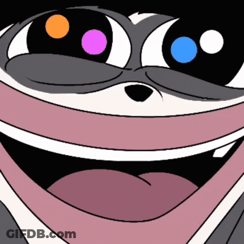 Close Up Of Cartoon Character With Big Smile GIF
