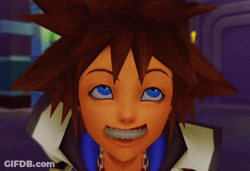 Close Up Of Cartoon Character With Blue Eyes Smiling GIF