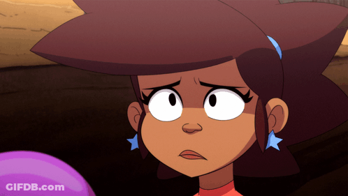 Close Up Of Cartoon Character With Serious Face GIF