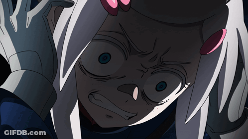 Close Up Of Cartoon Character With White Hair GIF